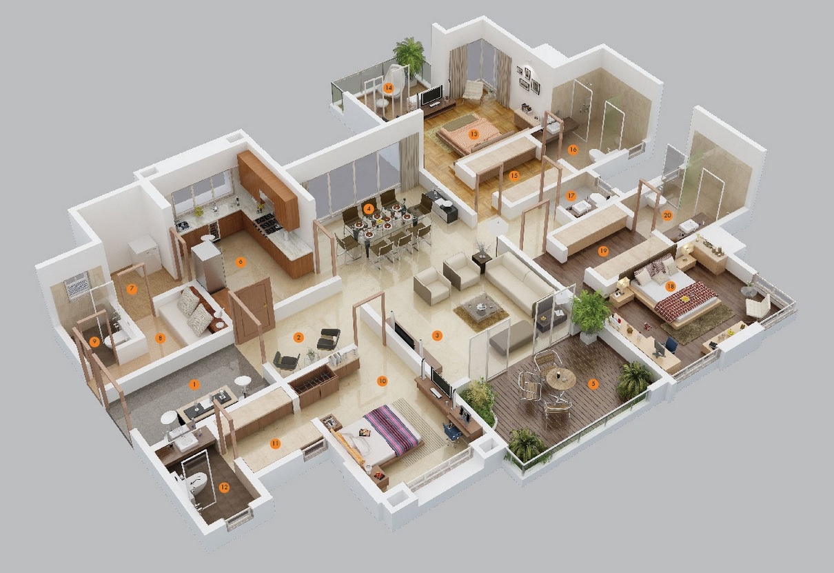 50 Three   3   Bedroom  Apartment House  Plans  simplicity 