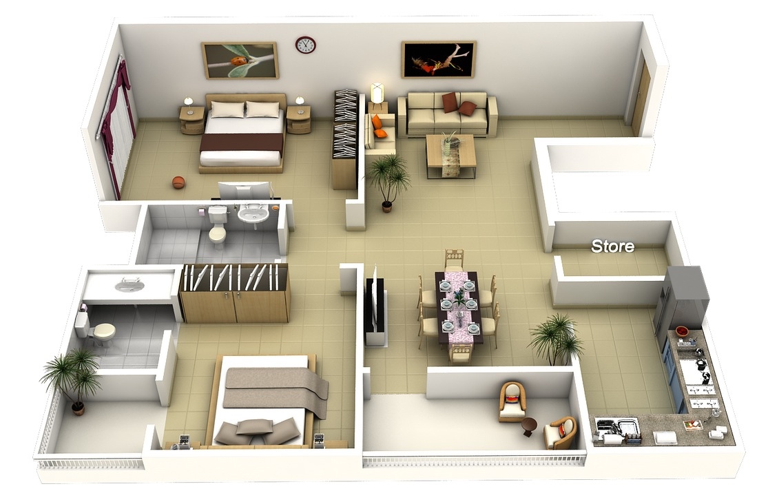 50 3D FLOOR PLANS LAY OUT iDESIGNSi FOR i2i iBEDROOMi HOUSE OR 